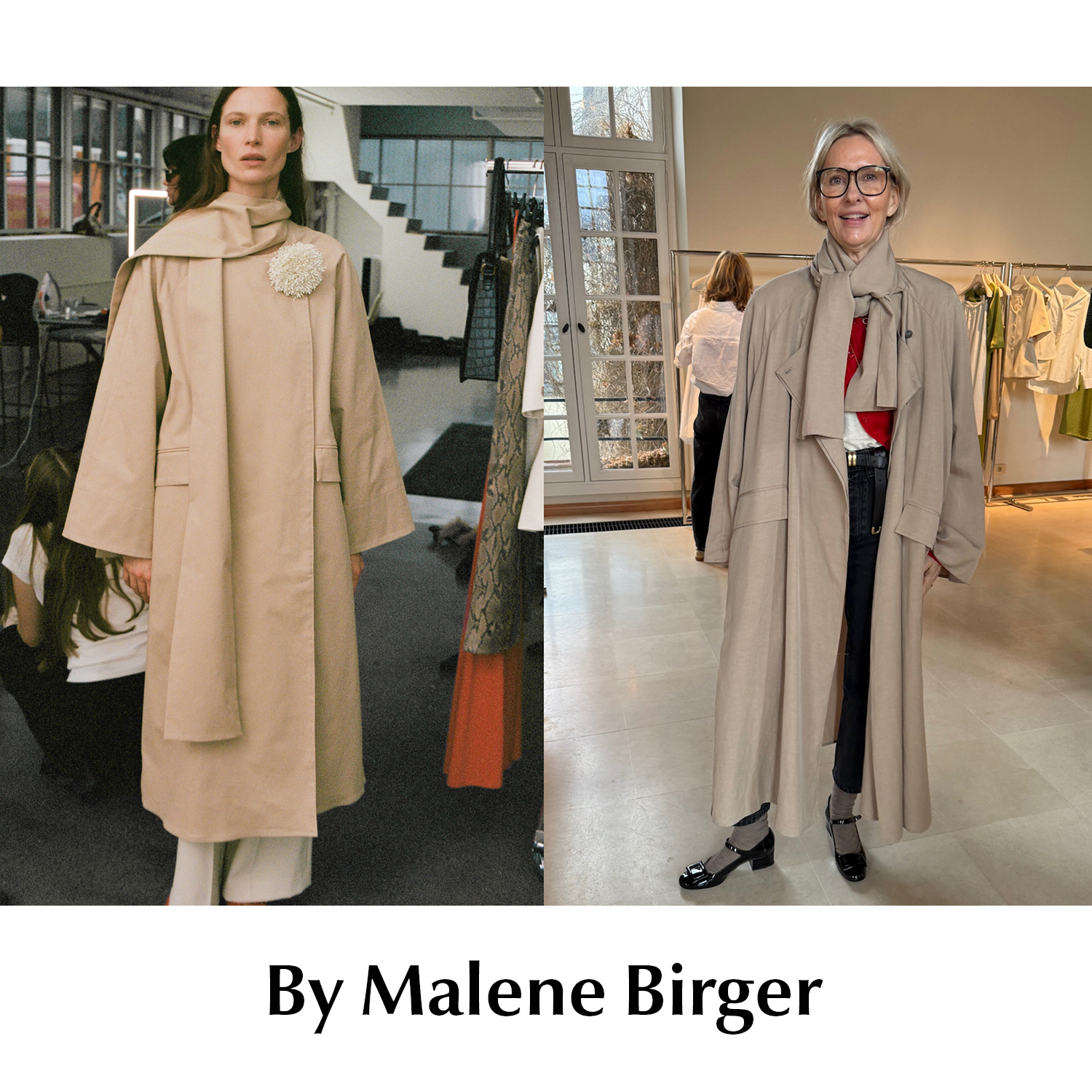 CETTCE 现货 By Malene Birger 秀款Campagna围巾长款风衣外套