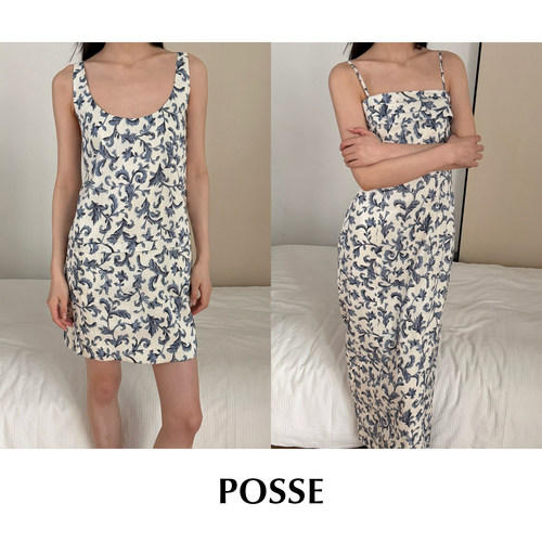 CETTCE 现货 Posse 亚麻丝绸混纺花卉印花收腰吊带连衣裙  Rue
