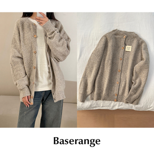 CETTCE 现货 Baserange 纯色圆领纽扣长袖针织开衫毛衣 Soar