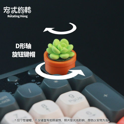 【宏式旋转】D形轴旋钮键帽多肉盆栽旋钮个性键帽DIY客制化键帽