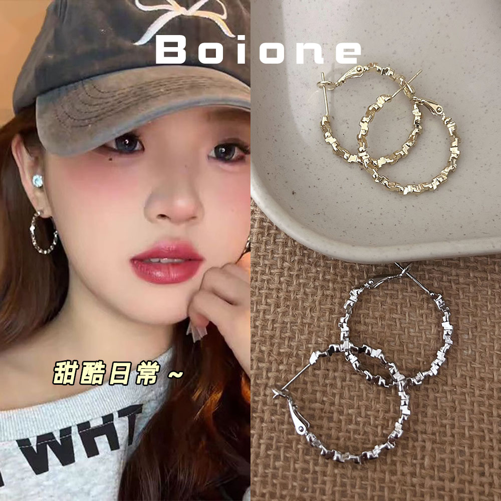 【实拍】甜酷辣妹通勤金属耳环