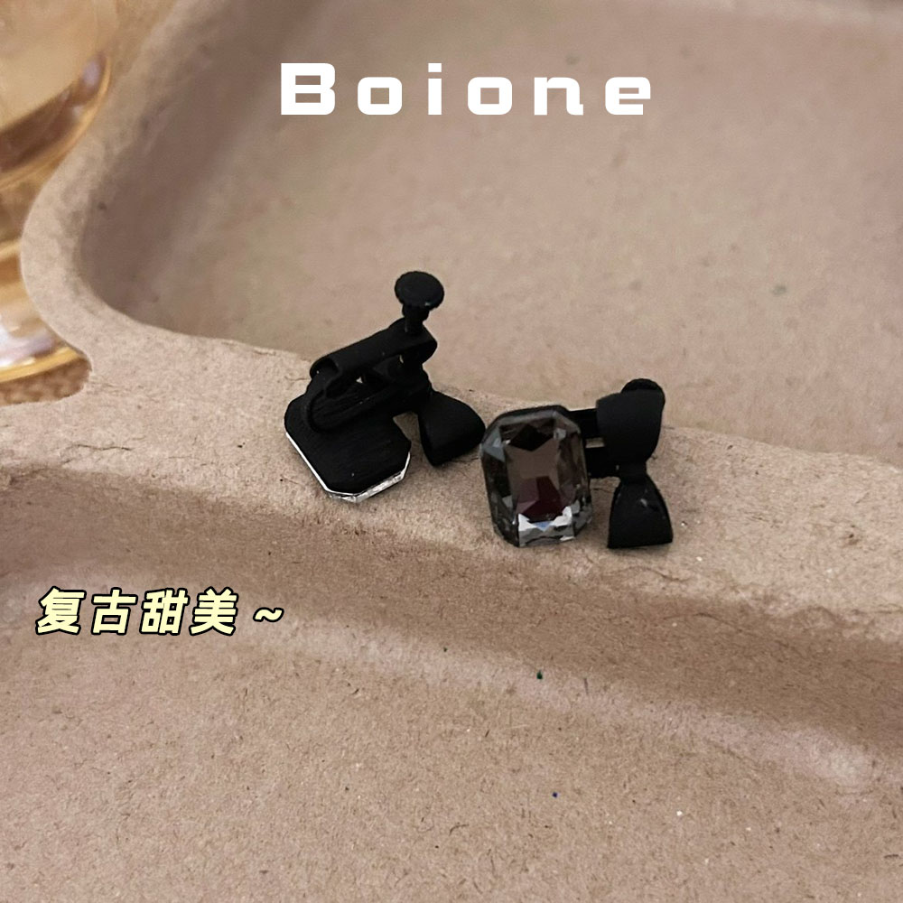 复古甜美蝴蝶结螺旋耳夹狂甩不掉