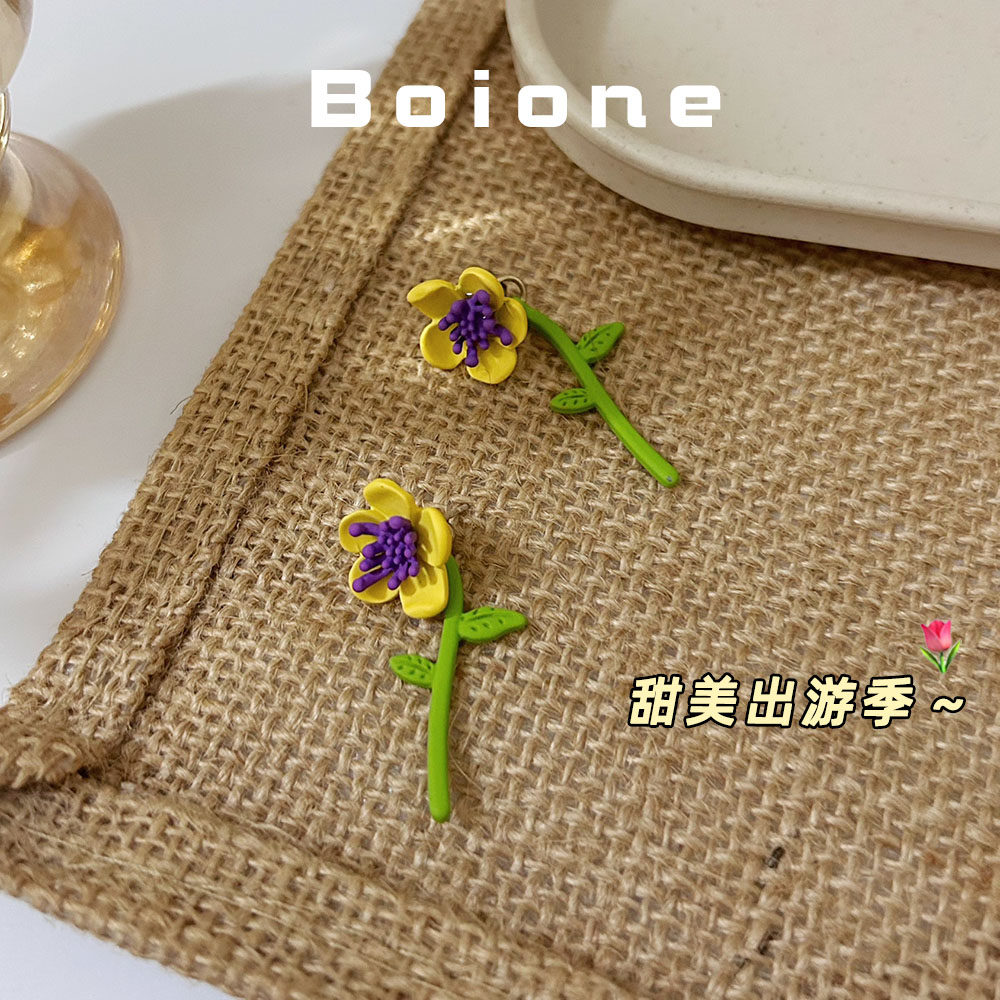 海边度假风夏天甜美仙气花朵耳环
