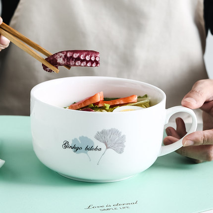 陶瓷饭盒带盖便当碗上班族带饭微波炉加热专用加热密封汤碗泡面碗
