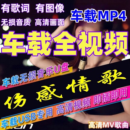 车载MV视频U盘伤感情歌MV汽车MP4高清网络抖音流行经典dj车用优盘