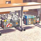 桌下挂篮免打孔收纳学生书桌挂钩学校书本书包架置物架教室悬挂式