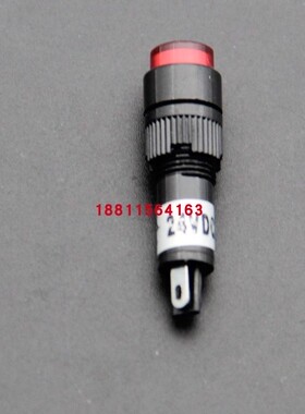 小型LED指示灯电源信号灯焊线脚AC/DC 12V 24V红黄色开孔8MM