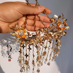 勿拍故里簪花巷原创百搭点缀蝴蝶锆石发梳掩鬓古风汉服配饰流苏