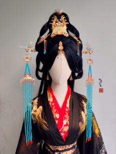 故里簪花巷【兮若】战国袍发饰直锯发饰翘楚陈都灵霸气女帝发冠