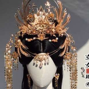 故里簪花巷原创【玄女洛神】月神汉服发饰流苏发冠仙侠女主古风簪