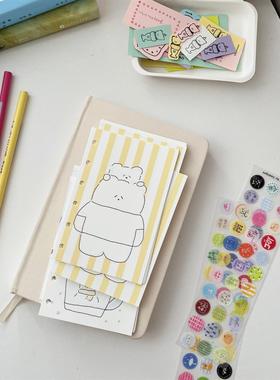 3amigos 2024冬季 已打孔整本活页内页日常盐系简约横线a7便签本