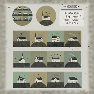 N1ng酱【复古的房子】和纸胶带书写纸切膜复古拼贴手帐素材贴纸