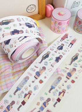 COMO士多制服图鉴贴纸卷切膜胶带超长循环韩系手帐装饰素材胶带