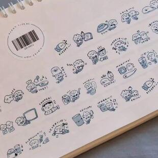 【omu】胶带合集可爱小熊daily食物黑白和纸胶带拼贴