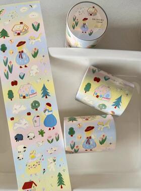 菜菜瑄瑄月新品春日多巴胺模切胶带星星卷可书写贴纸卷盐系手帐