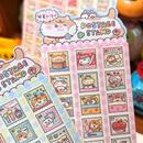 铅笔小勺分装 可爱日付邮票日付贴纸手帐贴纸卷胶带猫狗日期日历