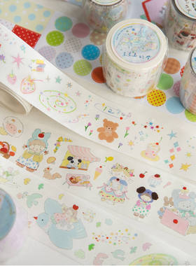 羡鸟文社整卷分装星星可爱治愈贴纸卷盐系和纸胶带切膜素材贴纸