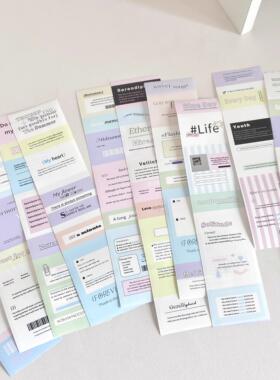 食用鱼块4月新品贴纸卷文字英文卷/拓麻歌子/星期日付手账切膜