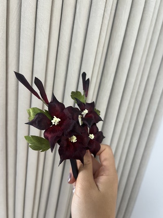 非遗绒花曼陀罗黑暗系绒花发簪发夹胸针秦彻代表花二创包邮手工