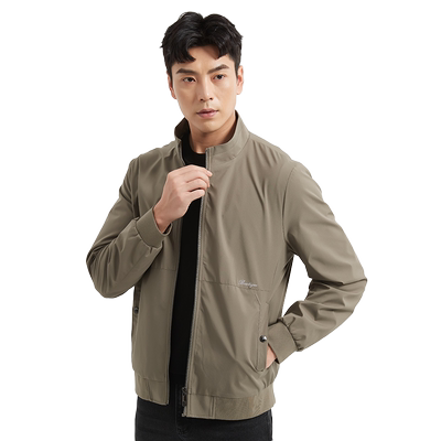 古鲨秋季简约修身立领夹克