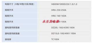 定制工地临时二级配电箱XL-21 HR6/250A 2路20l160+2路DZ15L 100A