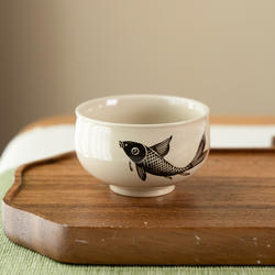 磁州窑手工绘画铁绘茶杯个人杯品茗杯主人杯单杯茶具