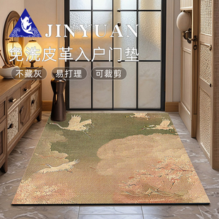中古风入户门地垫耐脏免洗可擦门垫家用进门脚垫pvc皮革客厅地毯