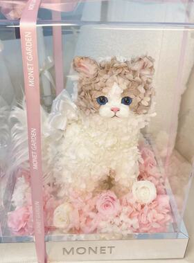 布偶猫咪永生花小猫波斯猫花盒摆件送女友闺蜜520情人节生日礼物