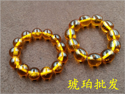 琥珀批发 天然金丝琥珀手链 蜜蜂昆虫琥珀手链 虫珀手链手串批发