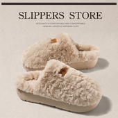 朴西朵朵绒居家毛毛鞋 女士2025秋冬保暖加厚防滑居家室内加绒棉拖