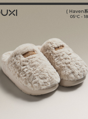 朴西朵朵绒情侣毛绒棉拖鞋女2025新款冬季保暖室内家居毛毛拖鞋男