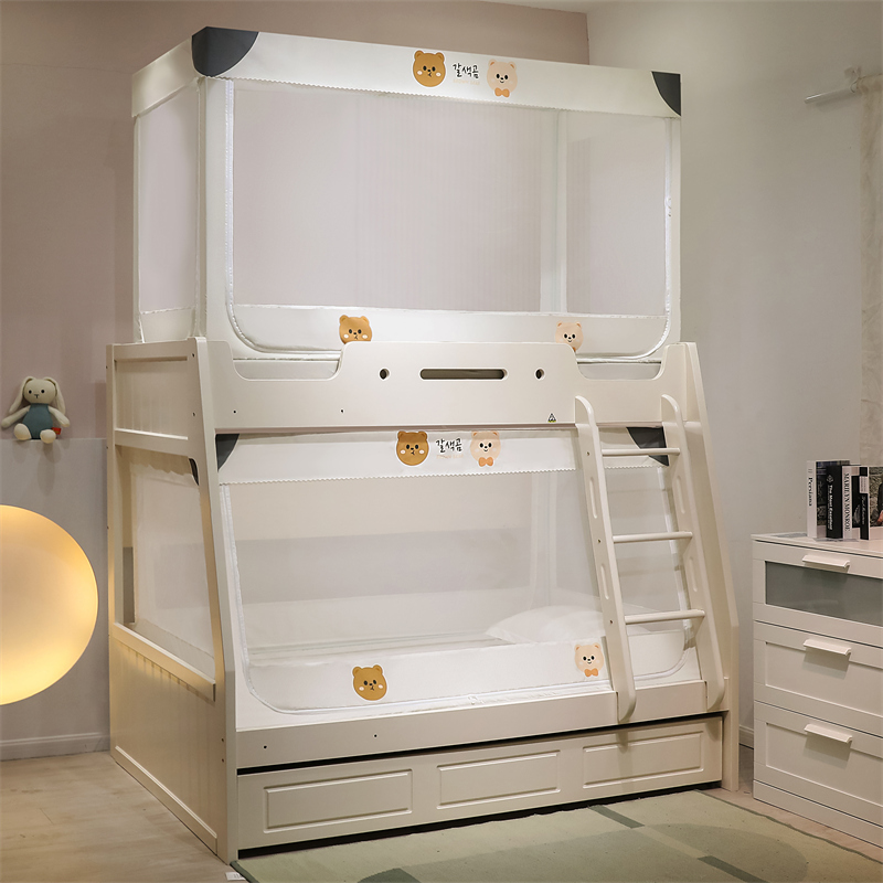 子母床蚊帐上下铺1.l5米双层床高低儿童床1.2m学生0.9梯形家用1.3