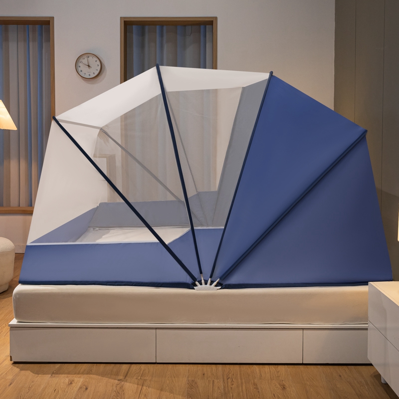 2022高级蚊帐可折叠p家用卧室2021新款免安装厚加密遮光防摔蒙古