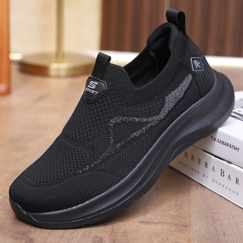 老北京布鞋男中老年一脚蹬爸爸鞋软底休闲运动鞋飞织透气健步男鞋,流行男鞋,健步鞋,淘宝优惠券,粉丝福利购,淘宝优惠卷