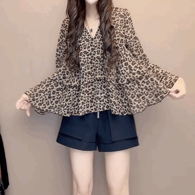 法式设计感宽松雪纺衬衫女