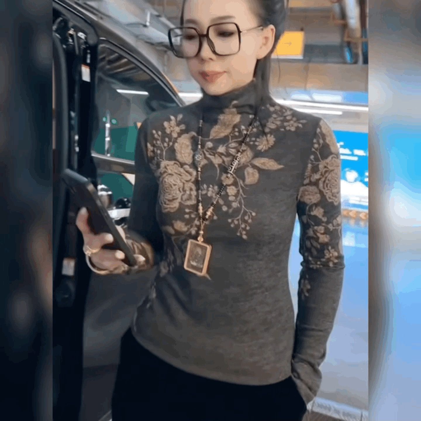 高级感长袖修身显瘦T恤衫女