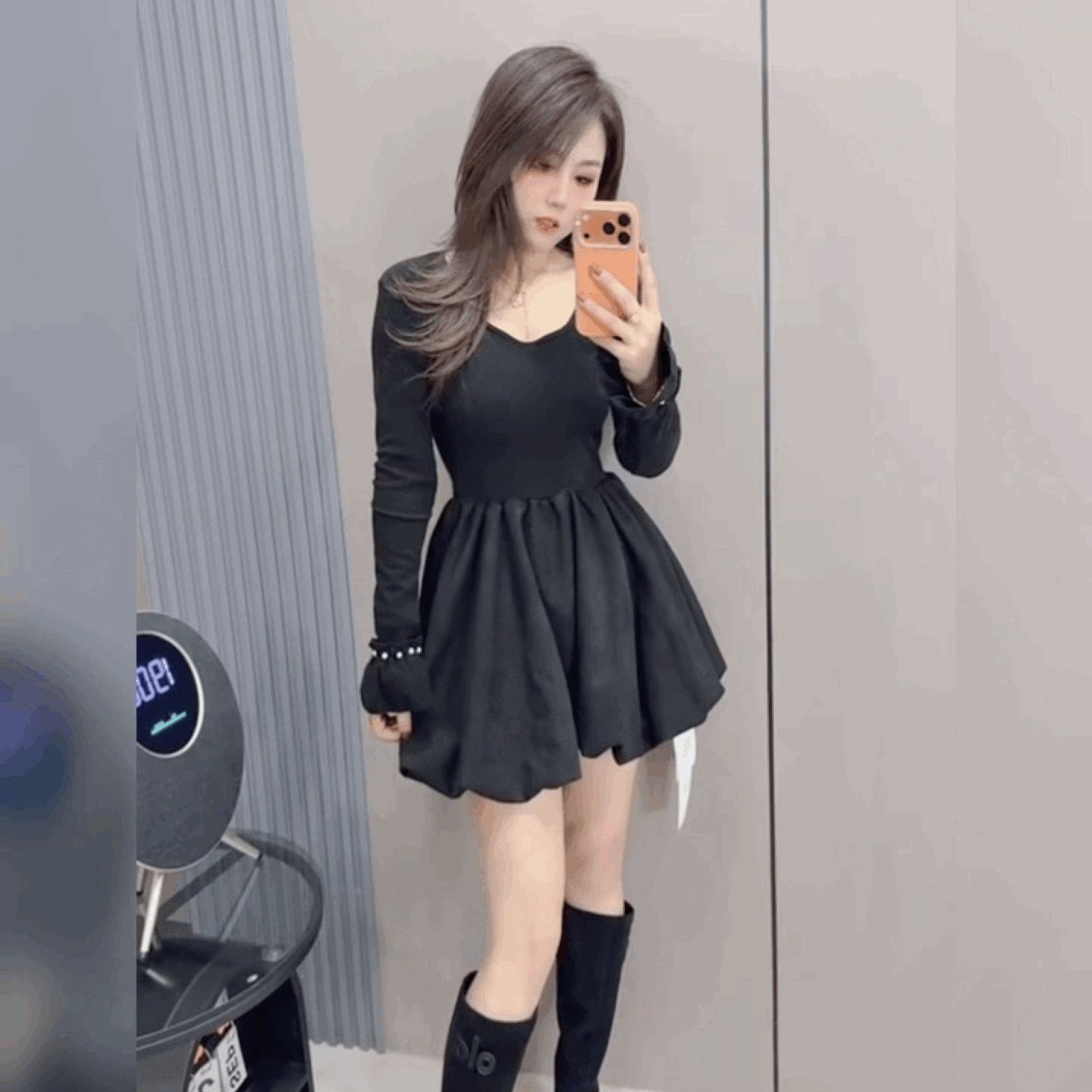 名媛假两件豹纹连衣裙女