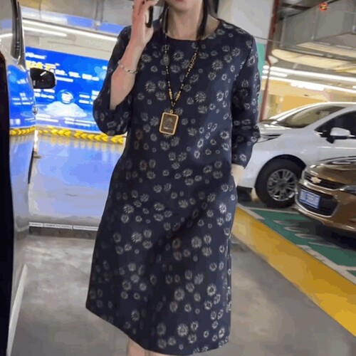 新中式国风高端精致碎花连衣裙