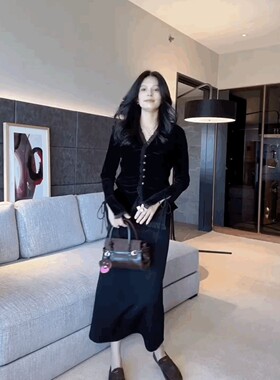 喇叭袖长袖t恤衬衫法式丝绒上衣