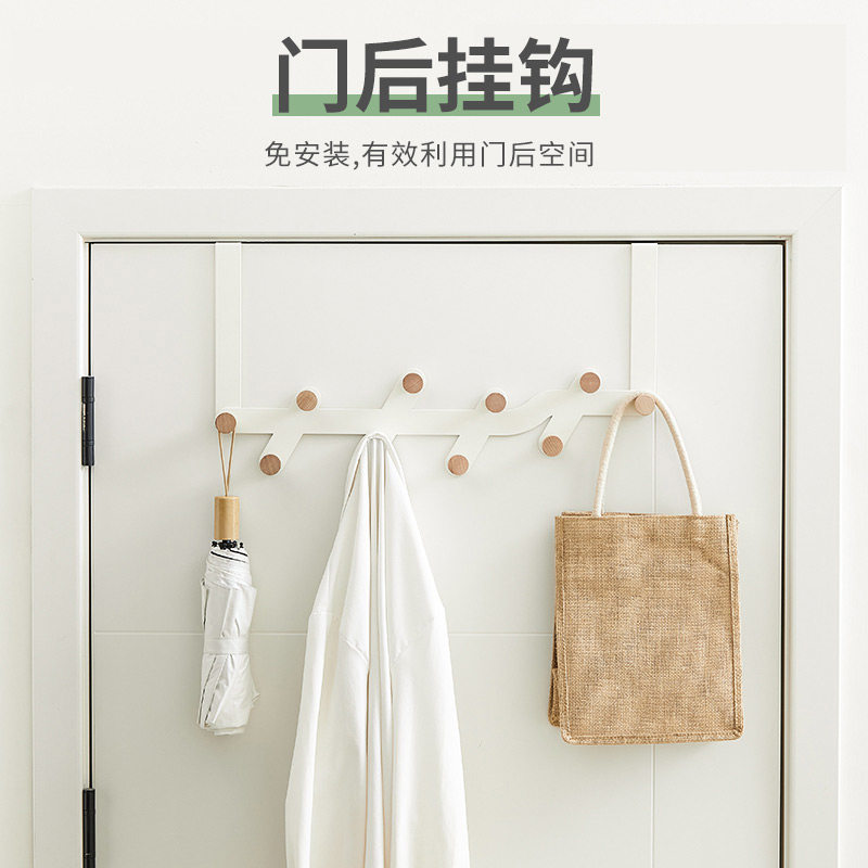 门后置物架挂衣钩卧室衣柜侧面粘钩强力无痕挂钩免打孔墙上挂衣架