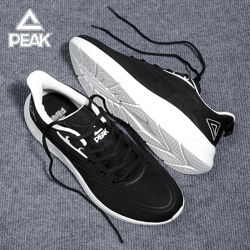 匹克运动鞋男防水防滑跑鞋黑色