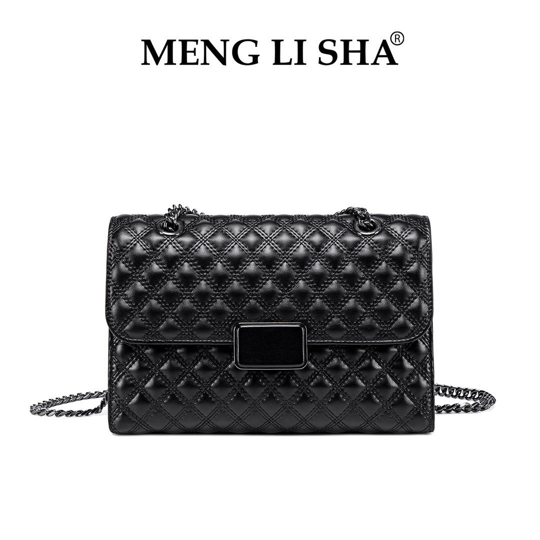 MENGLISHA梦丽莎韩版新款菱格单肩腋下包包女通勤手拎百搭小方包