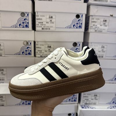 高品质牛筋底品牌撤柜断码厚底真皮德训鞋女春秋休闲增高板鞋舒适