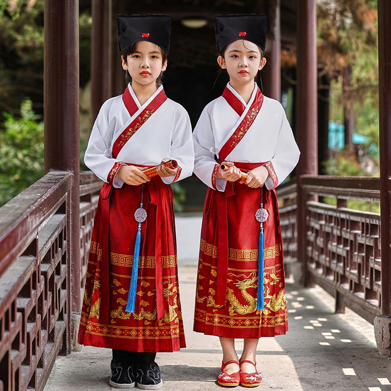荷香艺梦马面裙儿童汉服国学服装