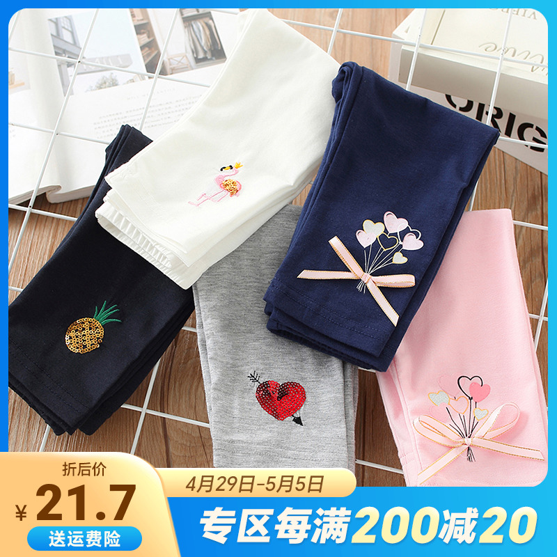 女童打底裤夏季2024新款童装儿童宝宝夏装七分裤子薄款kz-d187