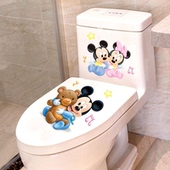 可爱创意搞笑马桶贴翻新贴纸防水米奇卡通卫生间贴画坐便贴装 饰