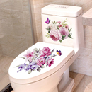 饰花朵防水墙贴纸韩国创意卡通浴室厕所马桶盖防污花纹贴画 马桶装