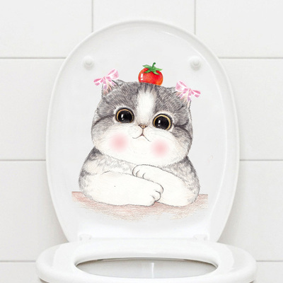 搞笑风浴室防水猫咪自粘墙贴纸