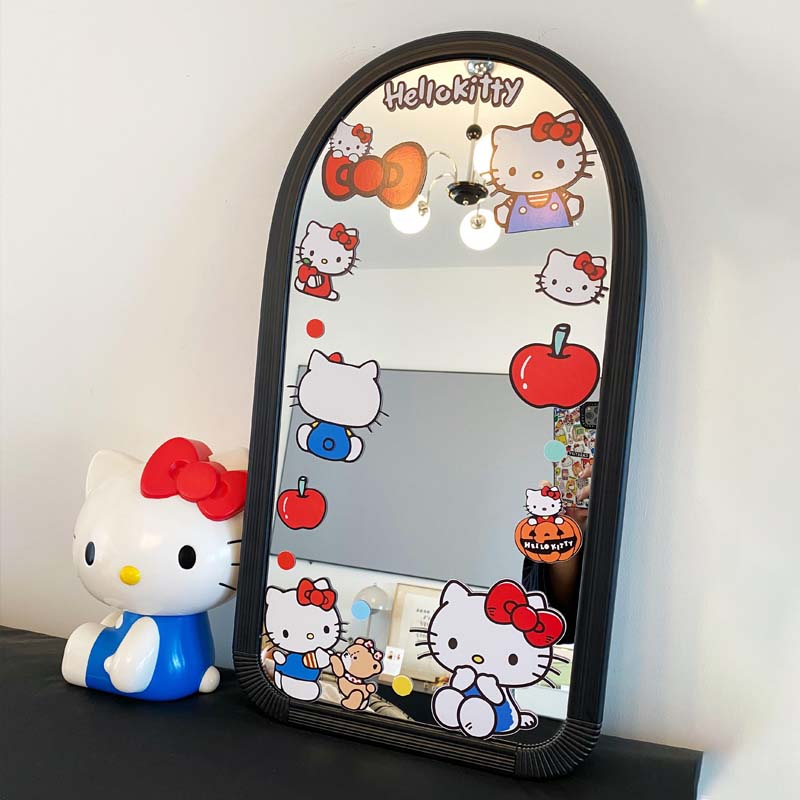 hellokitty玻璃镜子边缘贴纸遮挡装饰小图案自粘贴在镜子上的贴纸