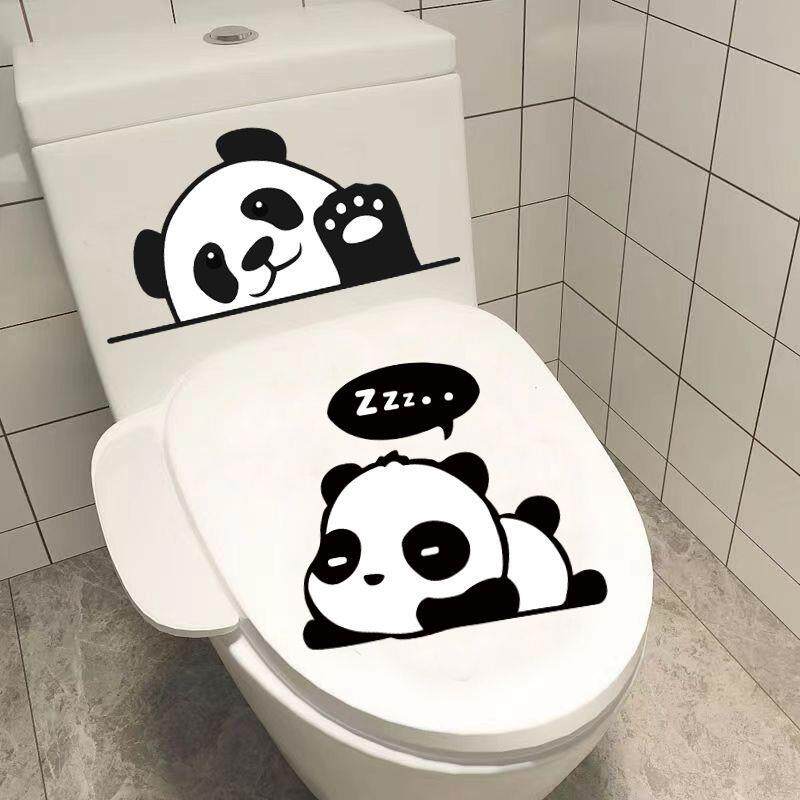 创意马桶贴画装饰熊猫厕所搞笑贴纸个性可爱卡通翻新马桶盖贴防水